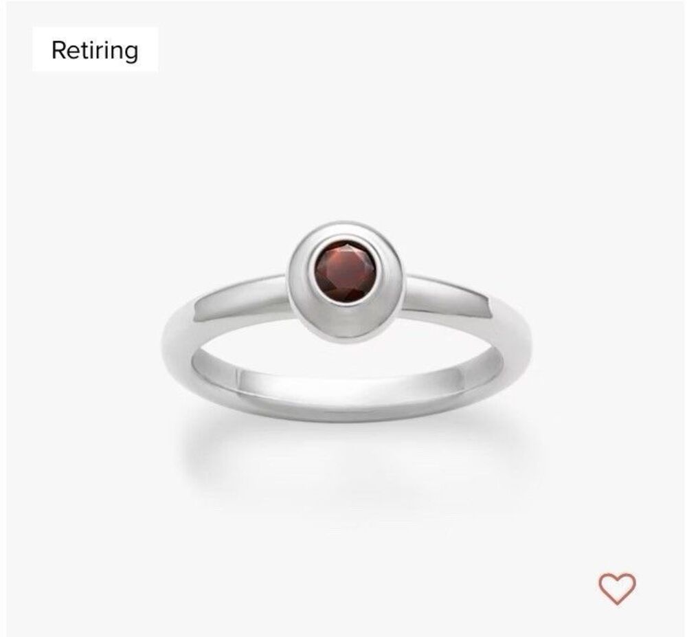 NWT James Avery Garnet(January)Remembrance Birthstone Ring Size 6